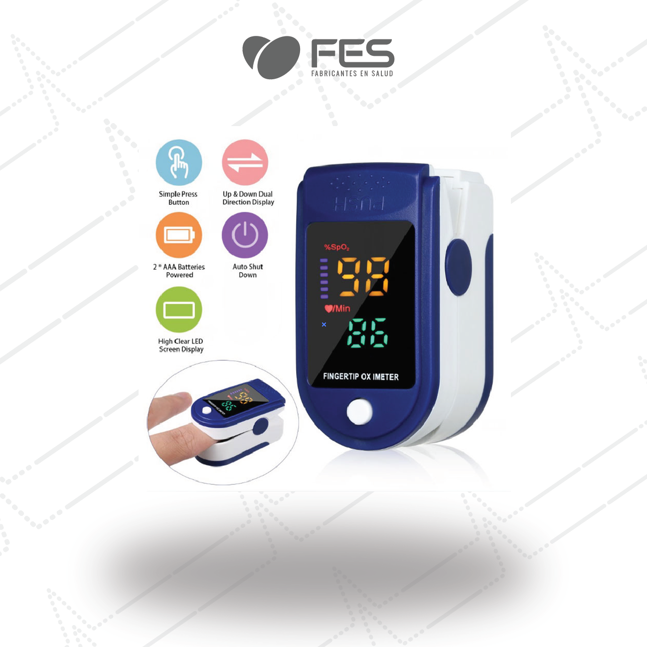 KONHEAL-oxímetro Digital portátil para dedo, Monitor Médico de oxígeno en sangre, oxímetro de pulso con la yema del dedo certificado